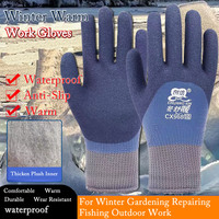 Winter Warm Waterproof Thermal Work Safety Gloves Anti-Slip Grip Latex Coated Garden Gloves For Worker Fisher Hands Protection