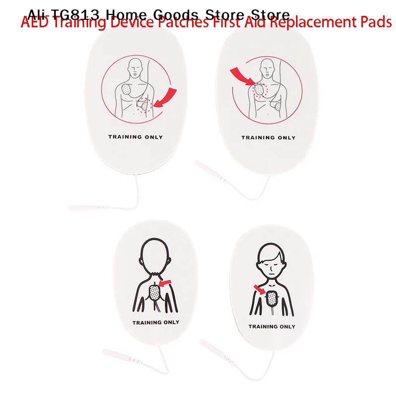 

[TG813]1 Pair AED Training Device Patches First Aid Training Replacement Pads Adult Kid Training Universal Trainer