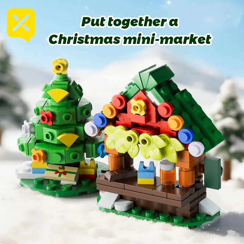 Toylinx Blocchi educativi natalizi Babbo Natale Albero di Natale fai da te 690 pezzi Modello architettonico Regalo per ragazzi e ragazze