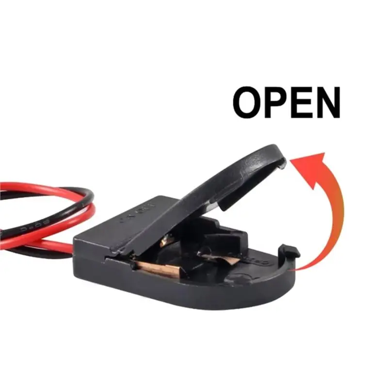 A53M-Coin Cell Battery Holder 20PCS, 1 X 3V CR2032 Button Battery Holder With Line On Off Switch