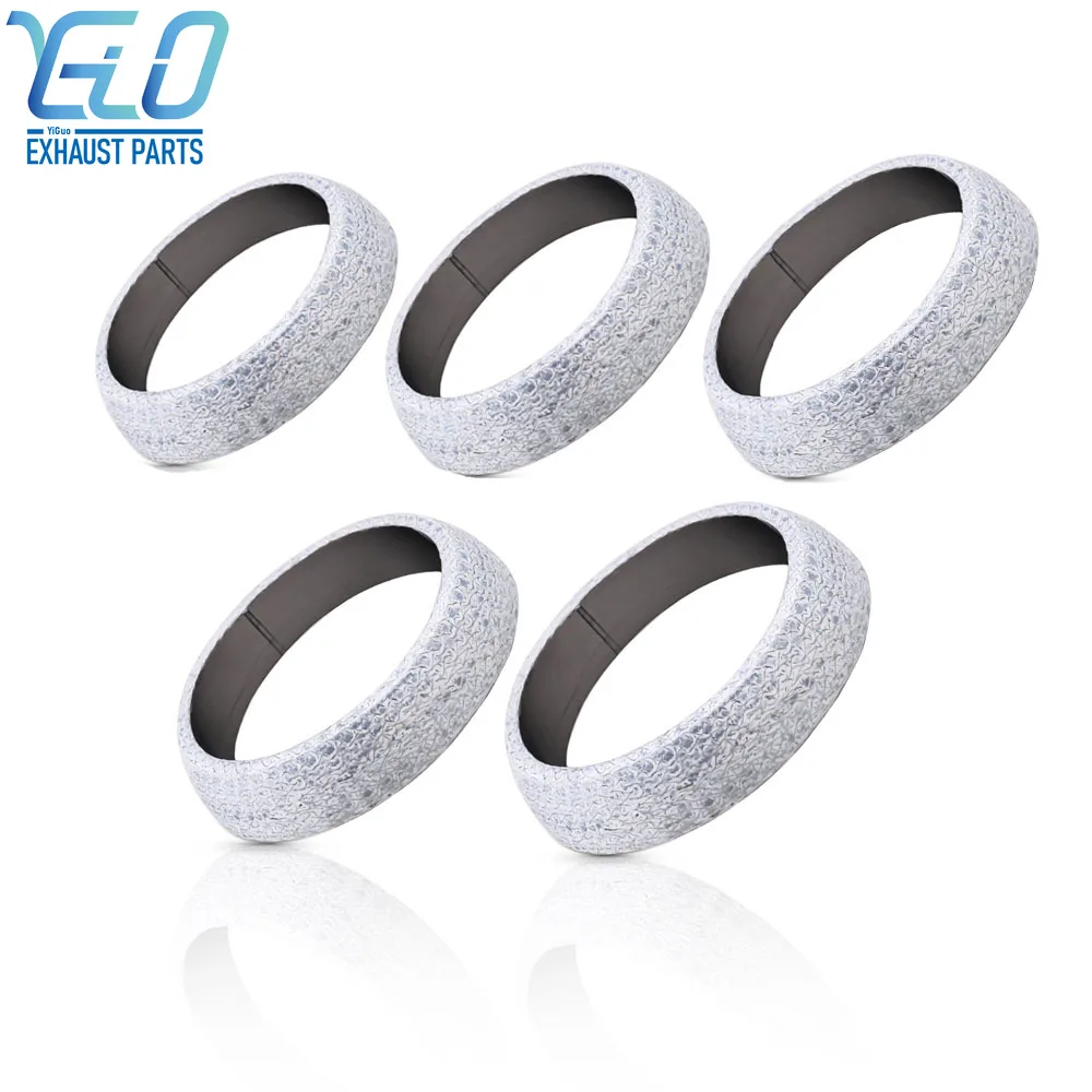 1PC Exhaust Muffler Seal Ring Stainless Steel Inner Dia 45-76mm High Temperature Resistant Flange Gasket Universal Car