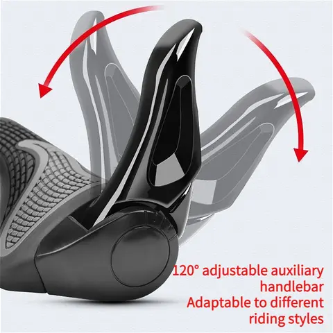 1pair Bicycle Handlebar Grips Silicone Mountain Bike Bar Ends Cow Horn Bike Grip Covers Comfortable Anti-Slip