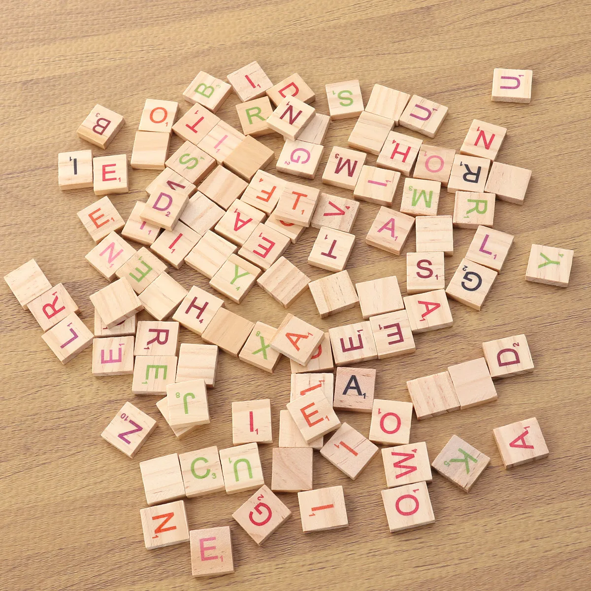 

200Pcs Literacy Wooden Cubes Smooth Surface Natural Color DIY Crafts Kids Alphabet Decor for Learning Development
