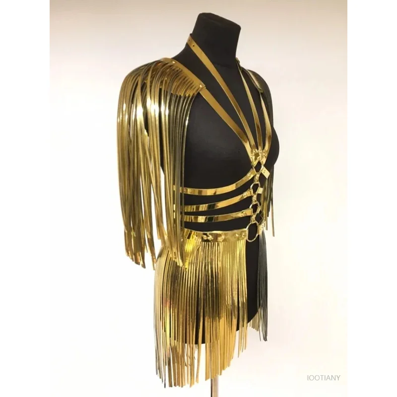 

Women's Gold Shiny Multi-layered Tassel Belt Extra Long Strap Cape Dress Cosplay Nightclub Stage Performance Costume Accessories
