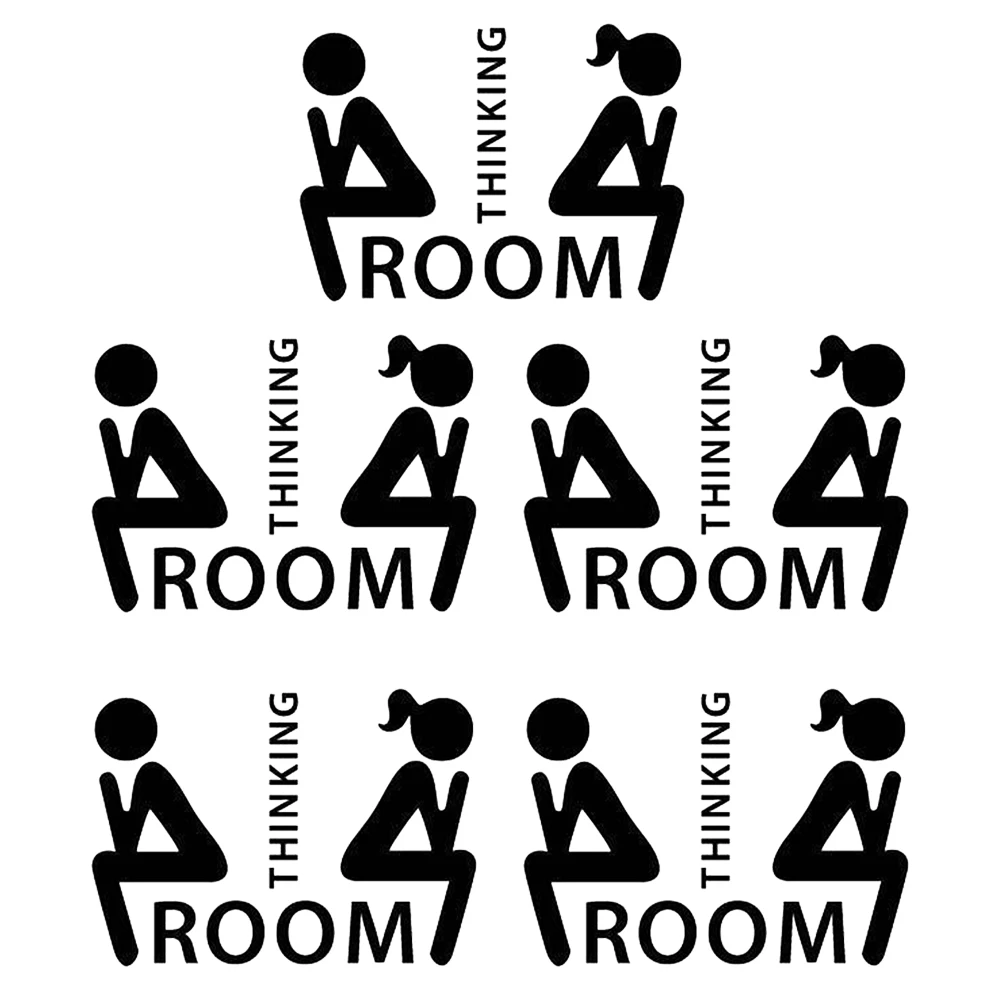 

5pcs Bathroom Hotel Stickers Sticker Toilet Bathroom Signs Toilet Stickers Decorative Restroom Wall Home Public