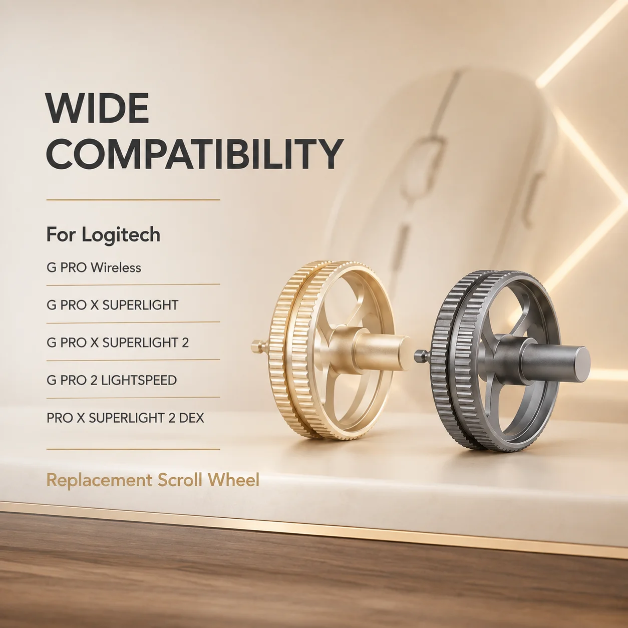 Mouse Wheel For Logitech GPW 1st-4th Gen, G Pro / G Pro X Series - Gaming Mouse Metal Scroll Roller Mice Replacement Accessory