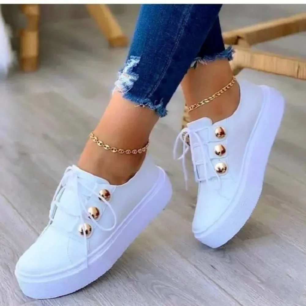 Women White Casual Sneakers Autumn Woman Leather Pu Fashion Vulcanized Shoes Female Platform Casual Shoes Zapatillas De Mujer