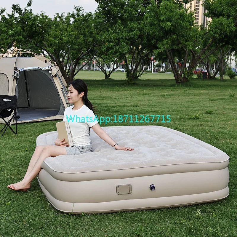 High-impact thickened suede automatic inflating mattress, household double-person air mattress, lunch break folding mattress