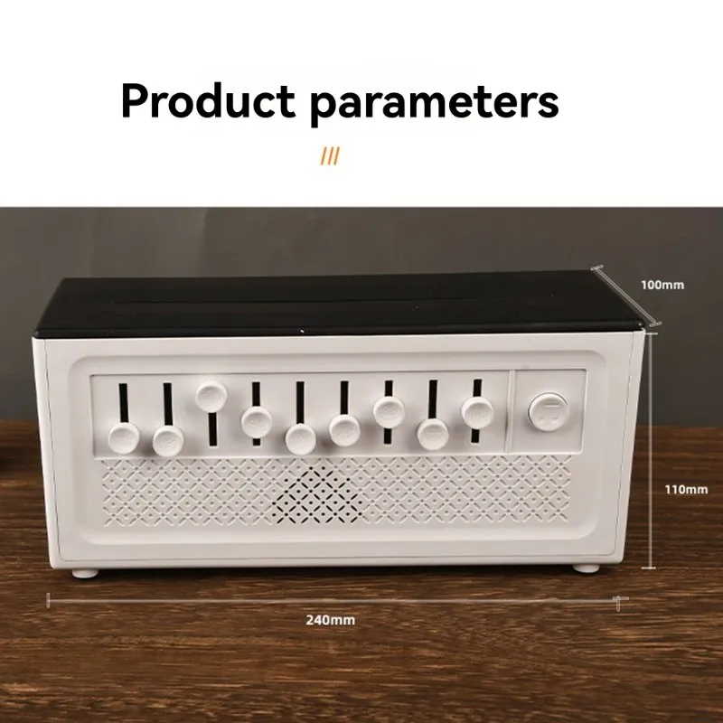 【HOT-PRICE!】Aromatherapy Humidifier With Bluetooth Speaker White Noise Machine Multifunctional Flame Diffuser EU Plug