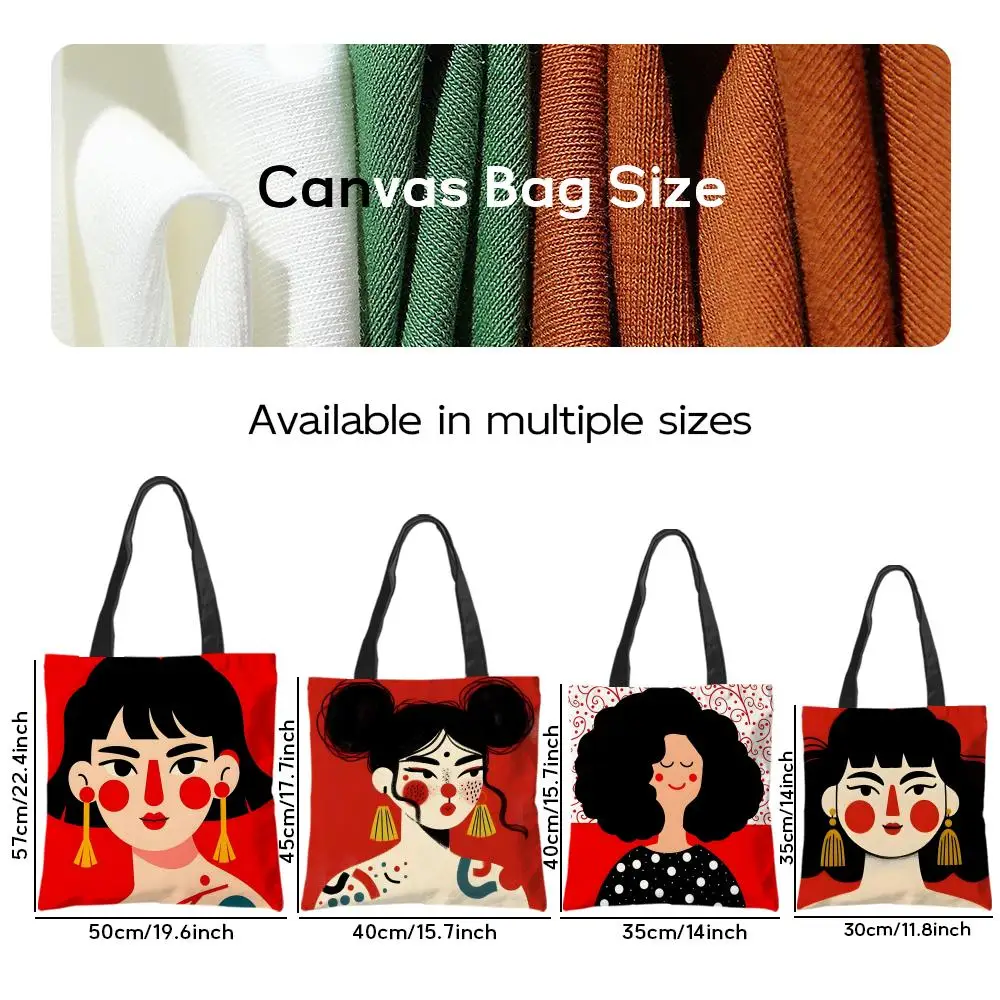 Storage Bags Canvas Shoulder Bag for Boys Girls Anime Crossbody Bags Students Handbag Cute Abstract Simple Girl