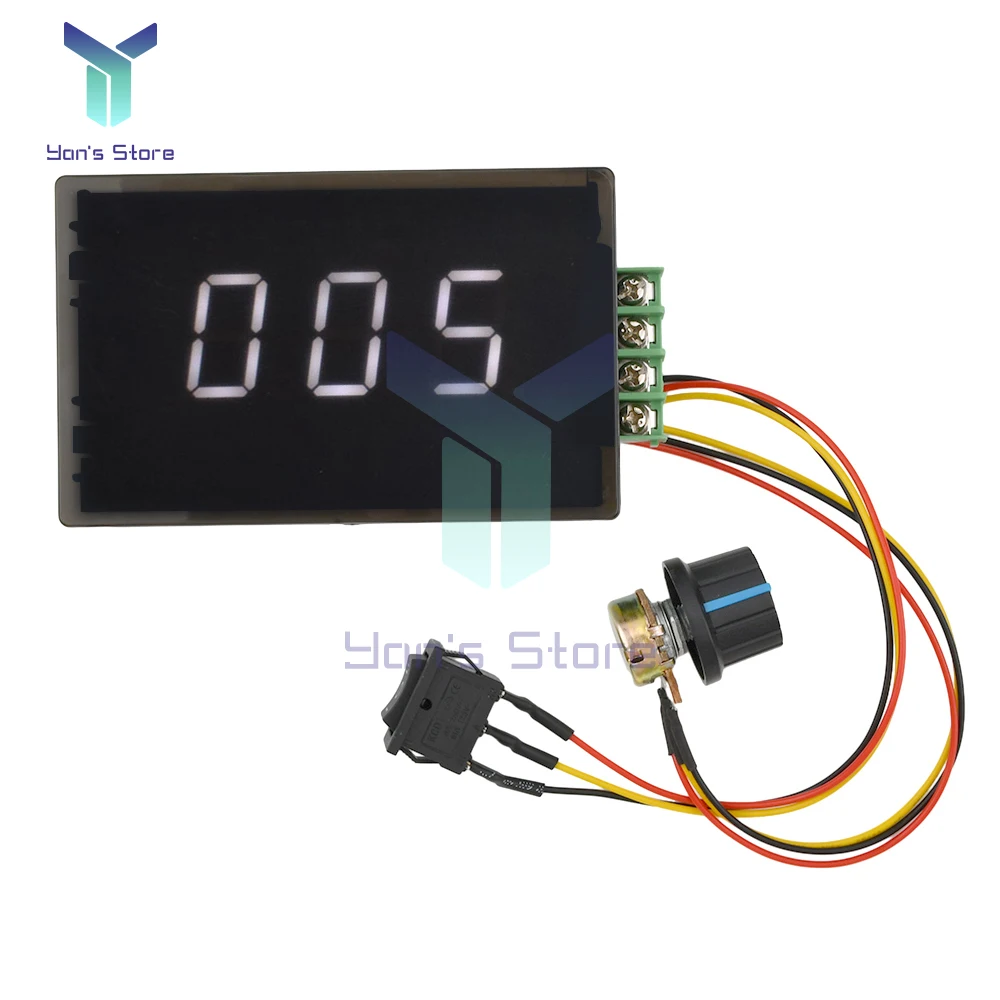 DC 6-60V 20A LCD Digital Display 0~100% adjustable DC Motor Speed Controller Regulator PWM 6V 12V 24V 36V 48V Forward Backward