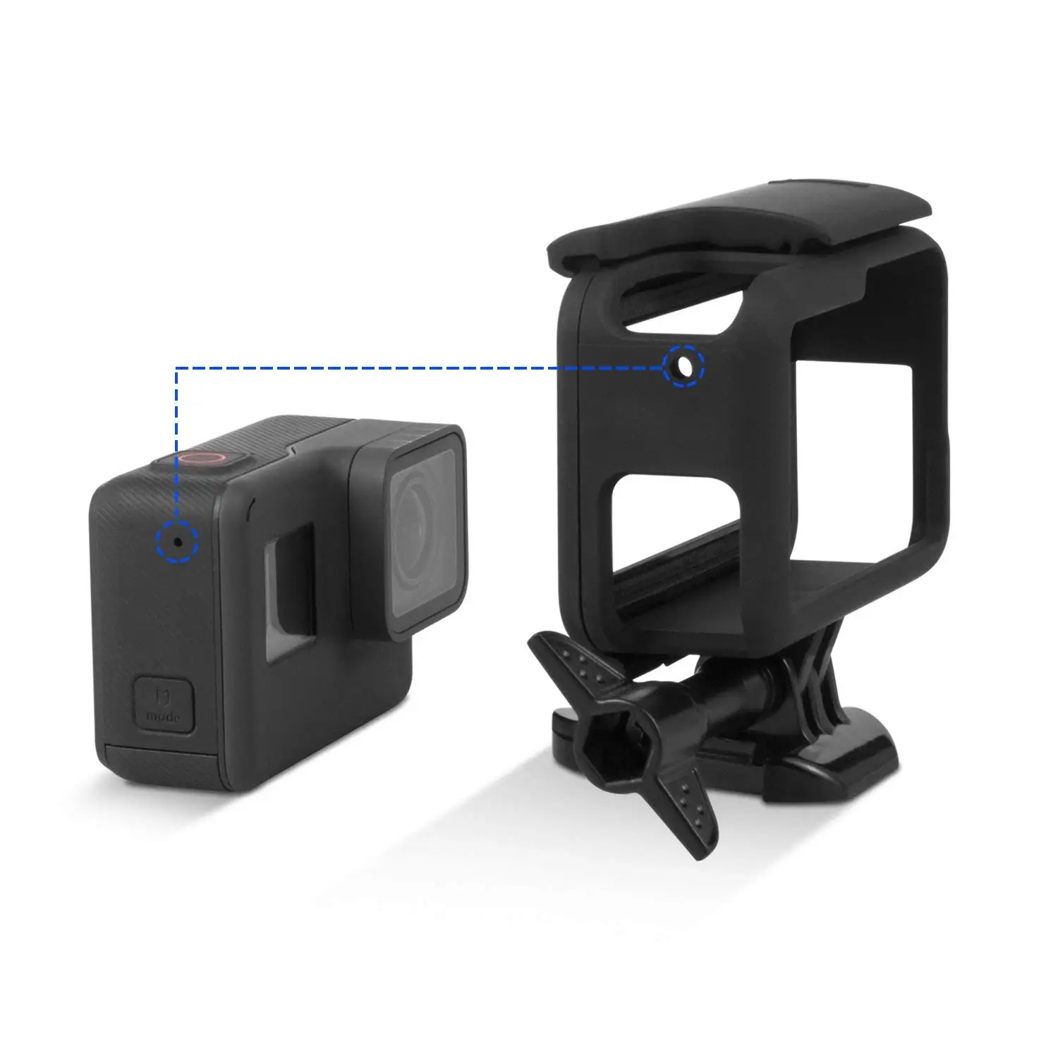 Bingkai untuk GoPro Hero (2018) /6/5 "casing cangkang pelindung bingkai perumahan untuk Go Pro Hero6 Hero5 HITAM dengan cepat