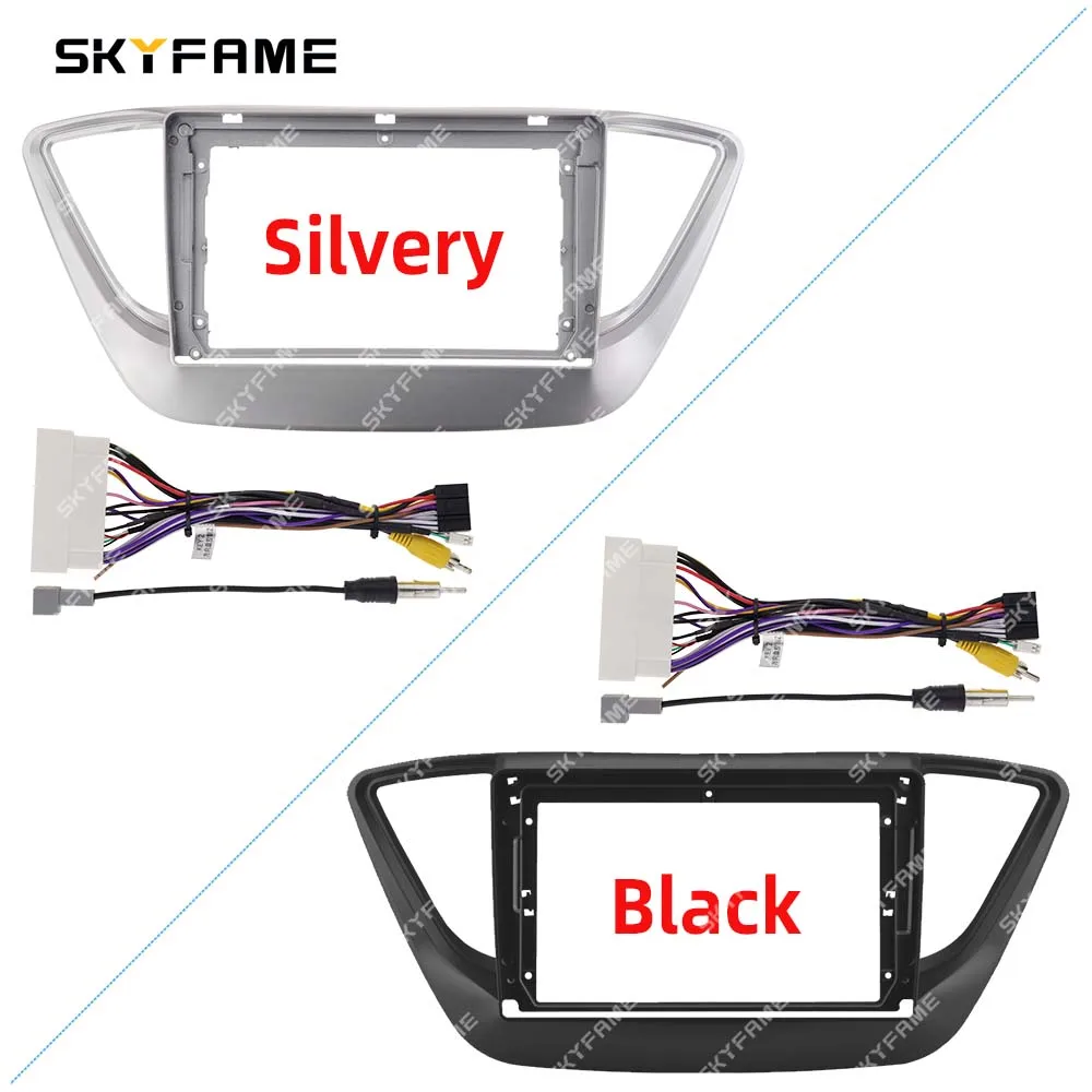 SKYFAME Car Frame Fascia Adapter Decoder Android Radio Dash Fitting Panel Kit For Hyundai Accent Verna Solaris