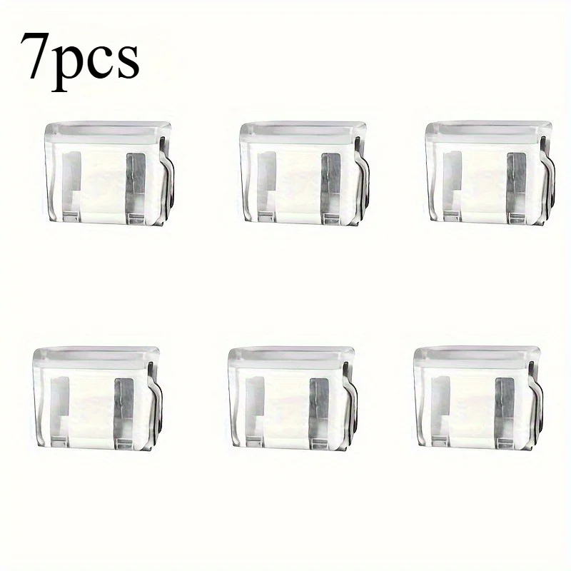 7Pcs White Invisible Pants Cuff Clips Hidden Anti‑Slip Anti‑Drag Low‑Profile Fastener Easy Install for Jeans Trousers Pant Leg T