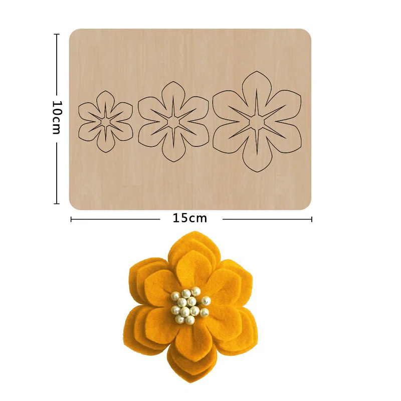 

SIZZIXDIES 1piece 2.5-inch 3-layer floral wooden cutting dies suitable for most machines