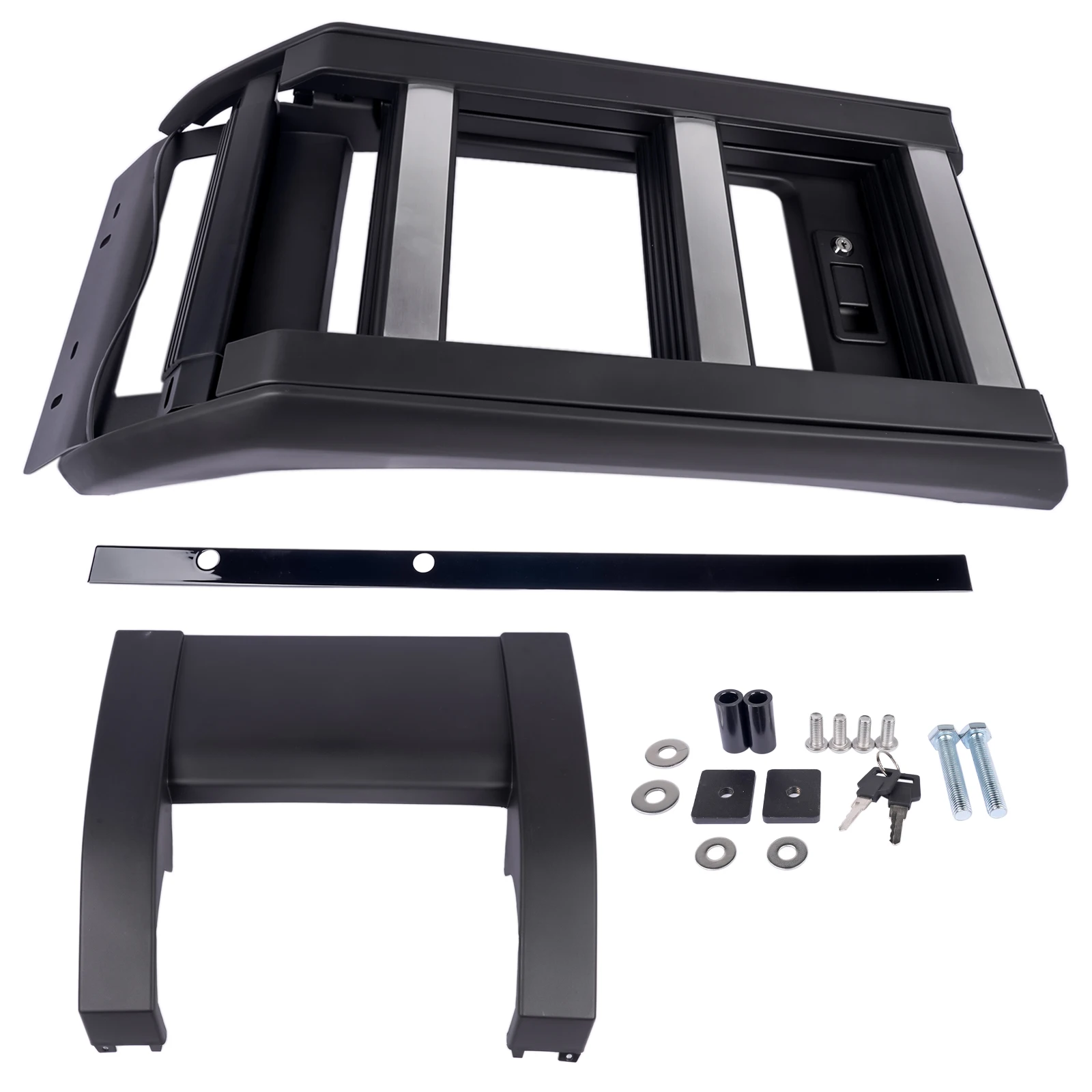 AP03 Silver/Sub-Black Deployable Folding Side Ladder For Land Rover Defender 90/110 2020-2025 L663