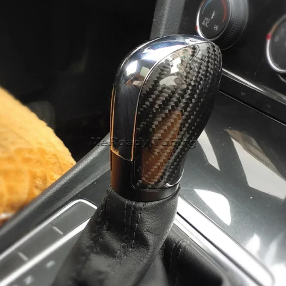 Carbon Fiber DSG gear Knob cover shifter trim for VW Golf 7 GTI R Tiguan Passat B7 B8 CC R20 Scirocco Jetta MK6 GLI interior