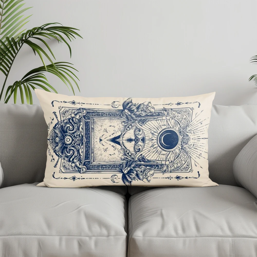 Home Decor Elegant Gold Floral Rectangle Pillow Suitable For Sofa Bedroom Car Pillow Cover Cushion Rectangular Back Cushion