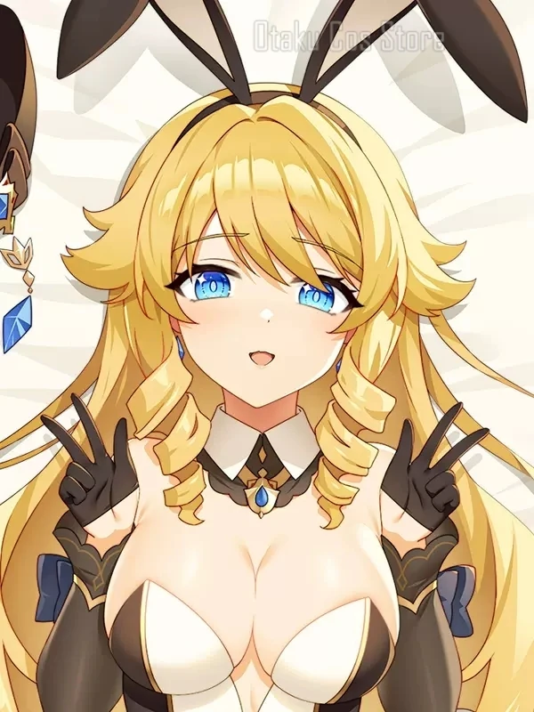 Genshin  Impact Navia Anime Cosplay Dakimakura Hing   Japanese Body Pillow Case Otaku  Cushion Cover MYT view 3