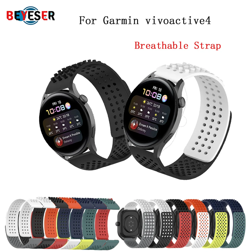 For Garmin vivoactive4 20/22m Press universal Breathable Strap Smart Watch Adjustable Watchband For Samsung galaxy watch 46mm