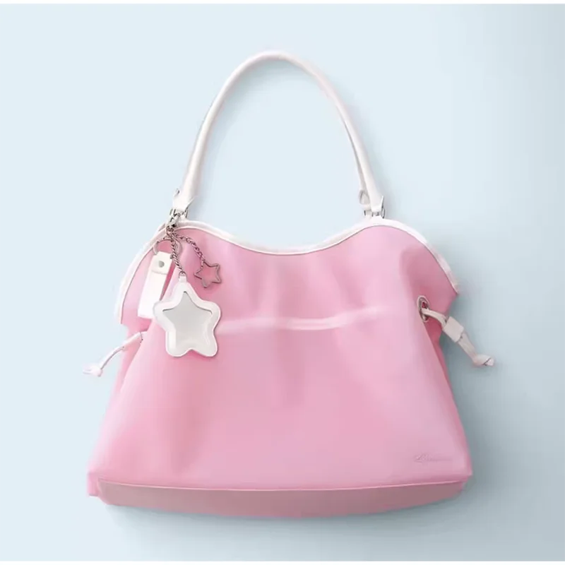 

Transparent Large Capacity Jelly Handbag Waterproof Clear Tote Bag Portable Beach Shoulder Bag Women Casual Travel Storage Purse