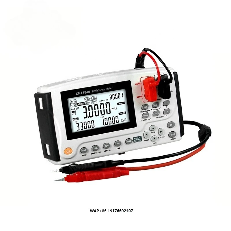 CHT3548 Portable Dc Resistance Meter 4 Wire Resistance Tester Digital Ohm Meter