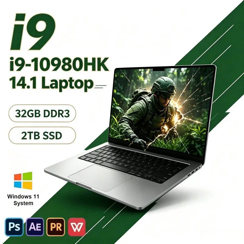 New Hot 14.1" High Performance Notebook 2026 Intel I9-10980HK 16/32GB 2TB SSD Win11 Business Gaming PC Laptop