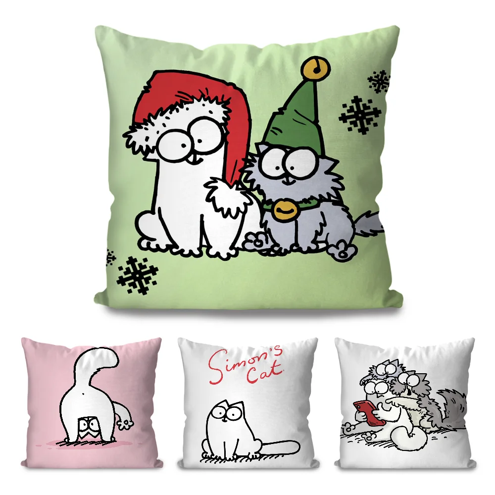 

Cartoon S-Simons-Cat Cute Pillow Case Square Pillow Bedroom Sofa Leisure Comfort Cushion Car Living Room Home Decoration 40X40