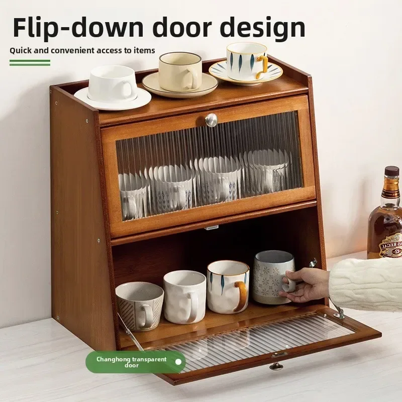 New model Cup Shelf Shelf Dust Storage Teacup Living Room Kitchen Desktop Storage Box Storage