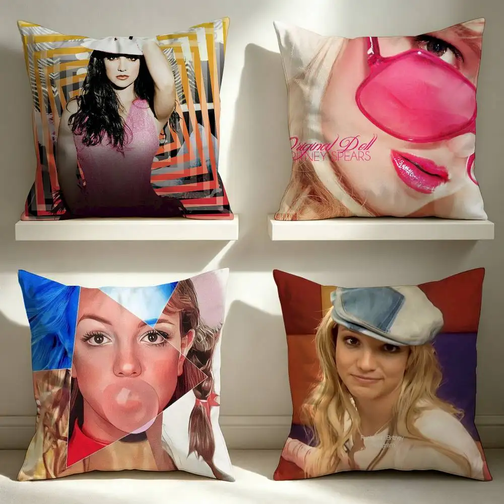 Pop Singer Britney Spears  Square Double-Sided Printed Pillow Case Sofa Cushion Cover Bedroom Bedside Decor