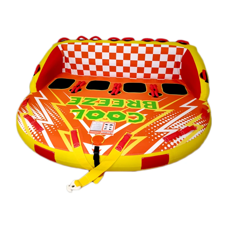 Wholesale  Inflatable PVC Water Ski Tube 4 Person Towable Tubes for Boating Water Sports
