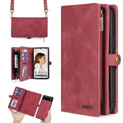 Megshi Luxury Detachable Wallet Phone Cases For For Google Pixel 9 8 7 6 8A 7A Pixel9 Pro XL Magnetic Clasp Flip Leather Case