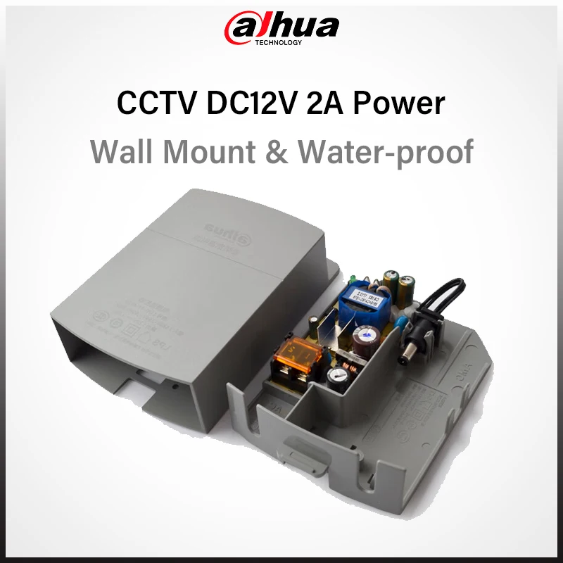 Dahua Original PFM300 DC12V2A Power Adapter Wall Mount Structural Water-proof Rated input AC180~264V Voltage load protection
