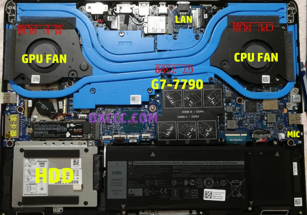 CN-006KT2 CN-09THTN LAPTOP CPU COOLING FAN For DELL G7-7590 G7-7790 CPU & GPU Cooling Fan DC12V 1.0A
