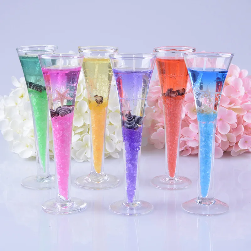 Goblet Candles Smokeless Fantastic Home Decor Glass Cup Sea World Candles for Wedding Romantic Party Candles Nice Gifts