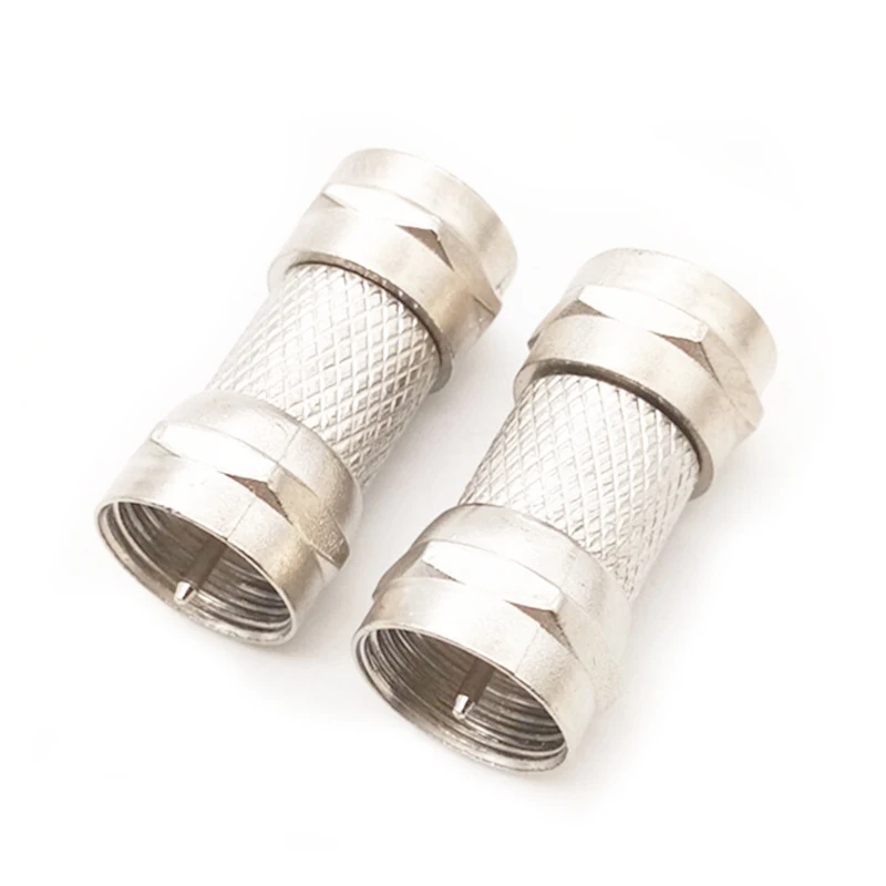 1PC F Type Male to F Male Plug Straight Zinc Alloy Adapter RF Coaxial TV SAT Connector