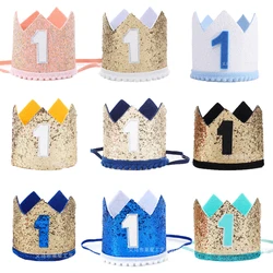 Baby 1st Birthday Crown Hat Pink Gold Birthday Hat for First Birthday Baby Shower Party Supplies