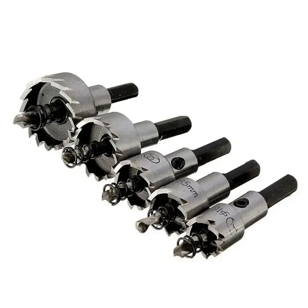 5Pcs Hartmetall Spitze HSS Bohrer Loch Sah Set Edelstahl Metall Legierung 16/18,5/20/25/30mm Holzbearbeitung Werkzeuge