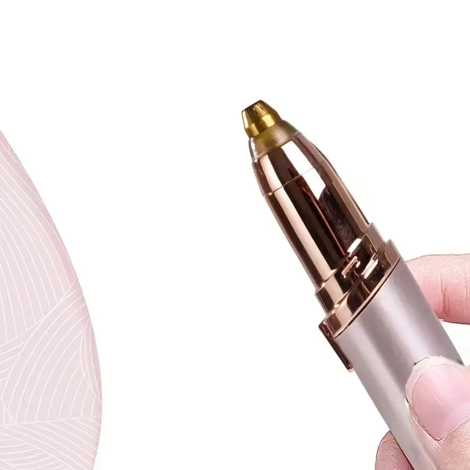 Recortador de pelo de nariz recargable inalámbrico eléctrico de oro rosa preciso para belleza de cejas y rostro, depiladora eficiente para suave y