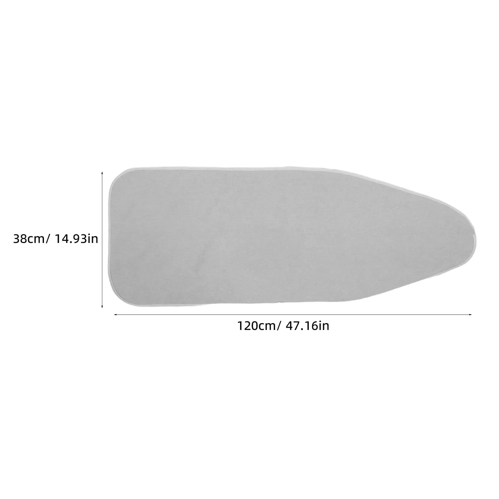 Heat Resistant Silver Coated Double Layer Ironing Board Cover 47x15 Inch Fitted Protective Cover for Steam Irons Household