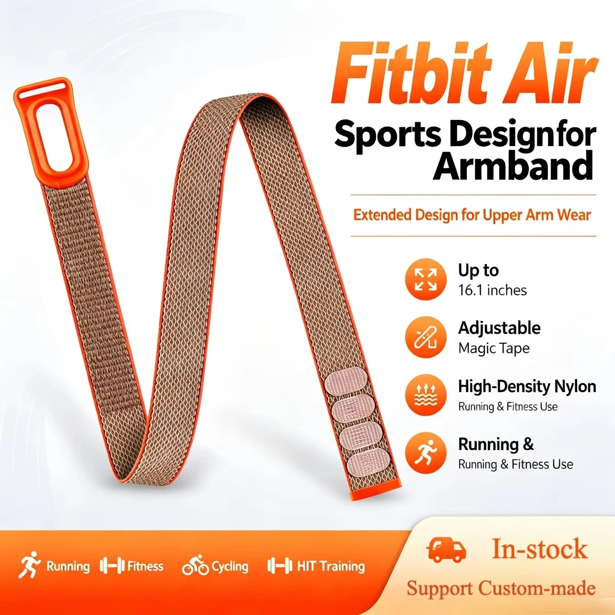 Google Fitbit Air Bicep Armband Sport Fitness Tracker Nylon Woven Breathable Watch Band Adjustable Wrist Strap For Running