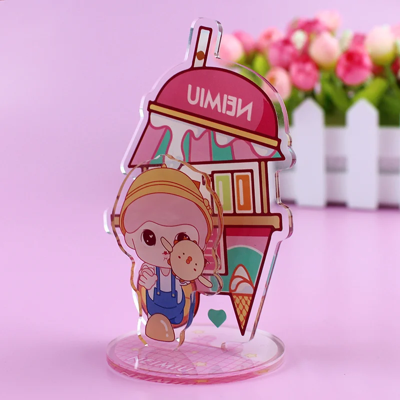 Milk Tea Monster Acrylic Brand Custom Double-sided Transparent Creative Human Personality Cartoon Animation Decorations 5cm