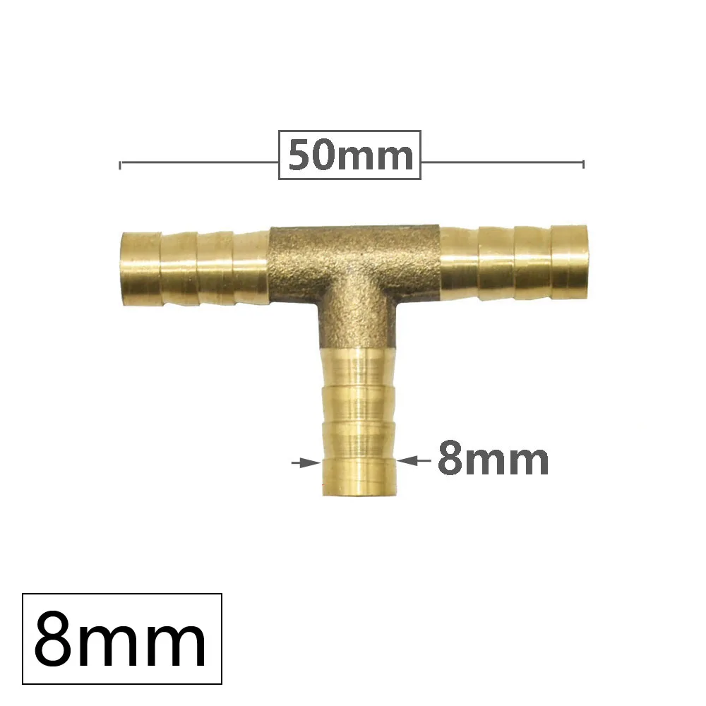 Brass Hose Barb Connector 8/10/12/14/16/19mm Tee Cross Y-type Connector Copper Pipe Fitting For Trachea Tubing Water Pipe