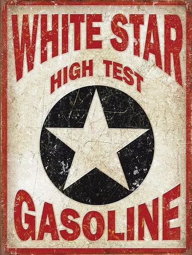 WHITE STAR GASOLINE Retro Metallschild, Pub, Bar, Männerhöhle