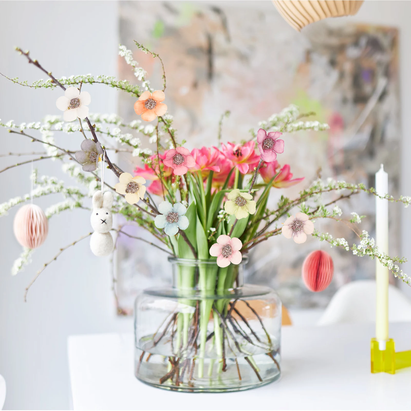 

100Pcs Mini Silk Artificial Colored Daisy Flower Heads Soft Material DIY Wedding Christening Party Decoration