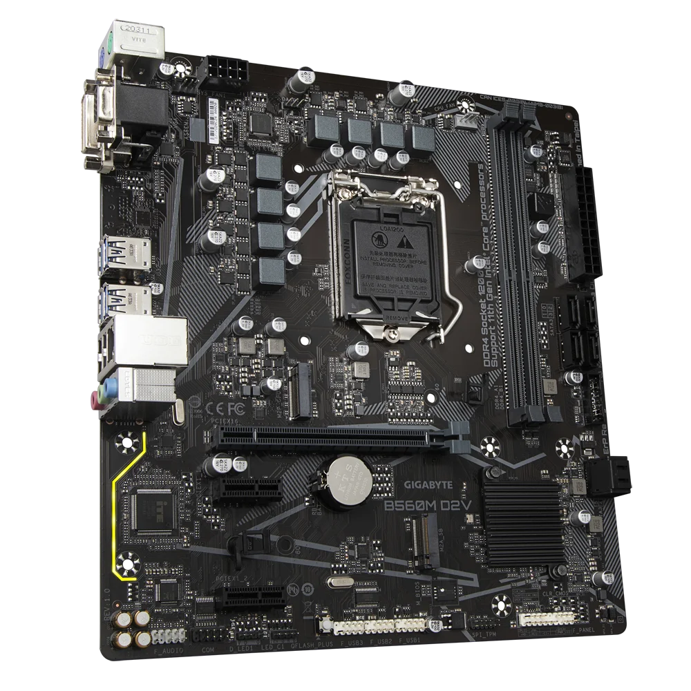 اللوحات الأم جيجابايت B560M D2V LGA 1200 DDR4 64GB M-ATX للوحة الرئيسية لسطح المكتب Intel B560 M.2 SATA III USB3.0