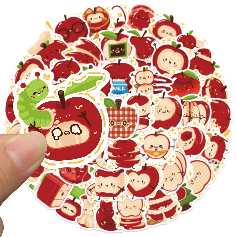 50PCS Cartoon Nette Apple Kreative Paradies Aufkleber Graffiti Dekoration Telefon Fall Buch Wasserdicht Aufkleber Spielzeug