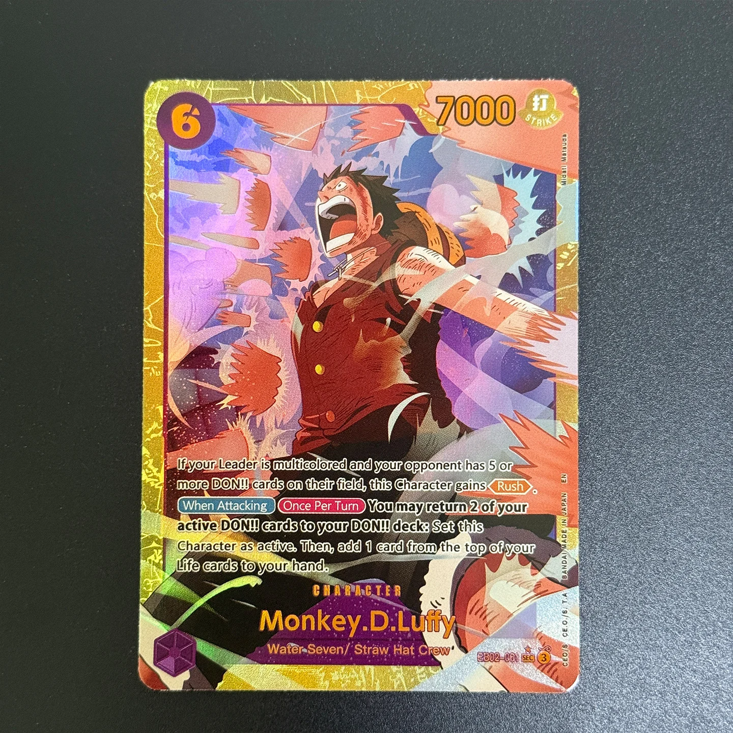 One Piece TCG OPCG EnglishMonkey.D.Luffy SEC Collection Card EB02-061 Anime 25th Collection Foil Card view 5
