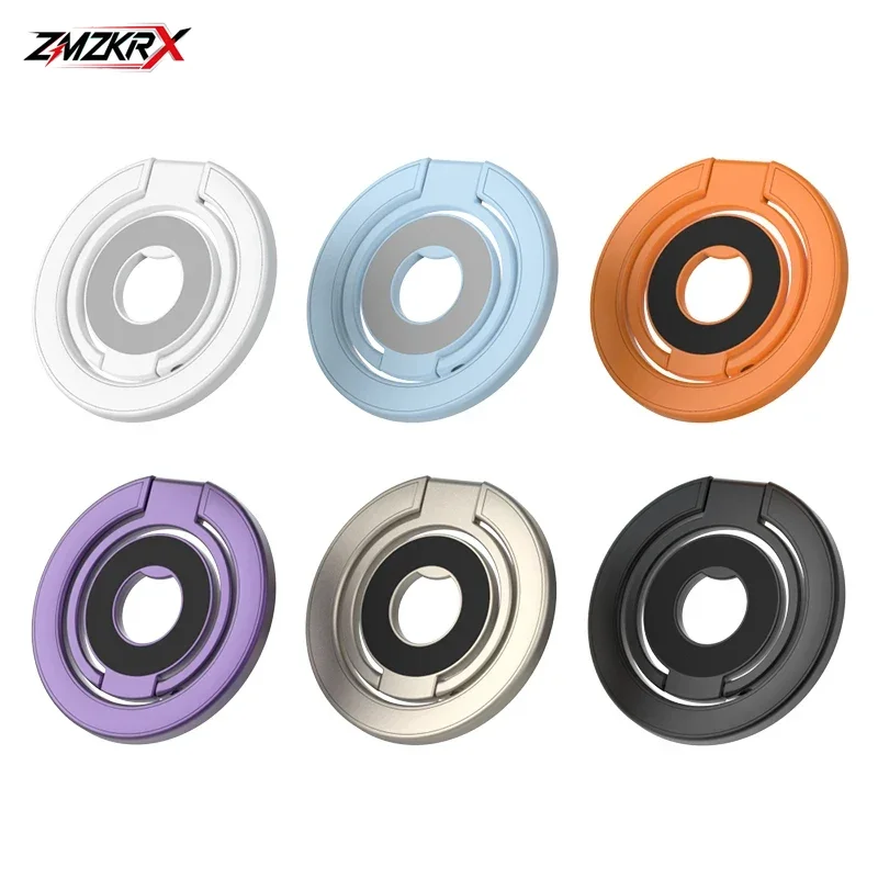 ZMZKRXUniversal Double-side Magnetic Ring Holder For Magsafe 360° Rotation Strong Magnet Stand Folding Bracket For IPhone 17 16
