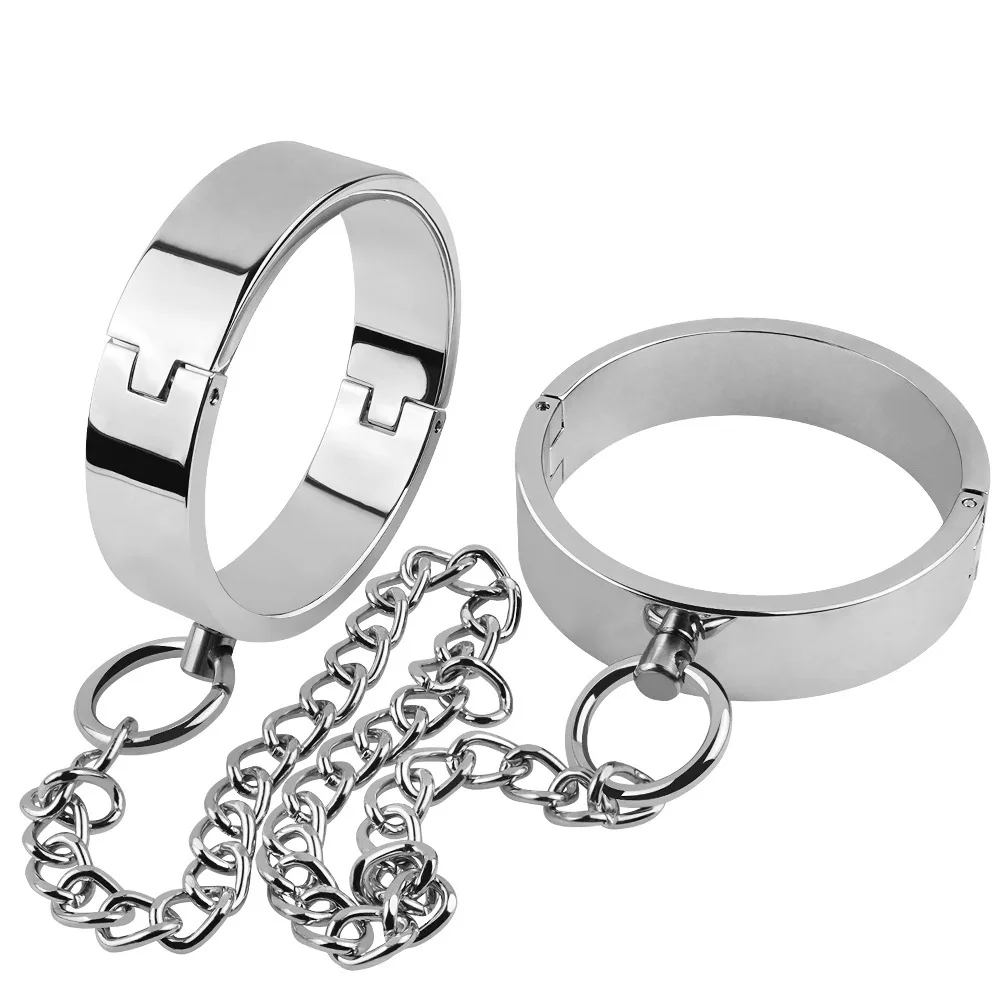 1 Pair Metal Handcuffs Ankle Cuff Bondage Bracelet Restraints BDSM Adult Game S…